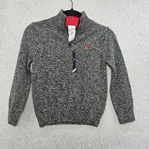 IZOD Boy's 1/4‎ Zip Sweater  Black Marled Size 4/5